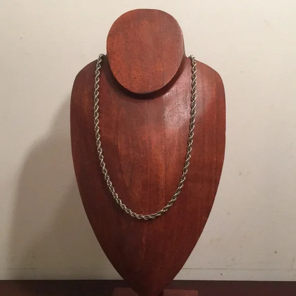 Silver Twisted Rope Necklace with Polished Finish - Picture 5 of 13